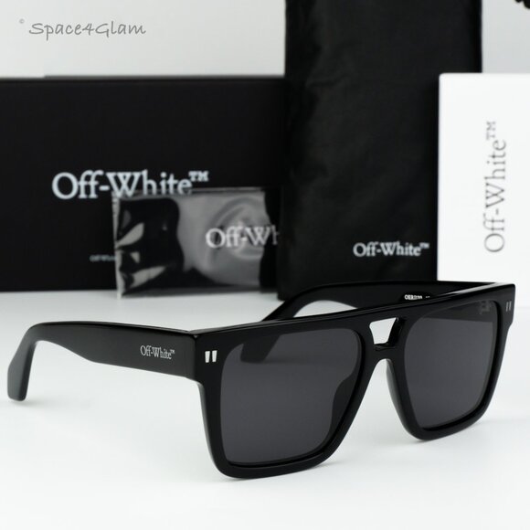 Off-White Men Sunglasses Black Grey Square OERI133 SPRINGFIELD 100 NEW AUTHENTIC - Picture 3 of 12